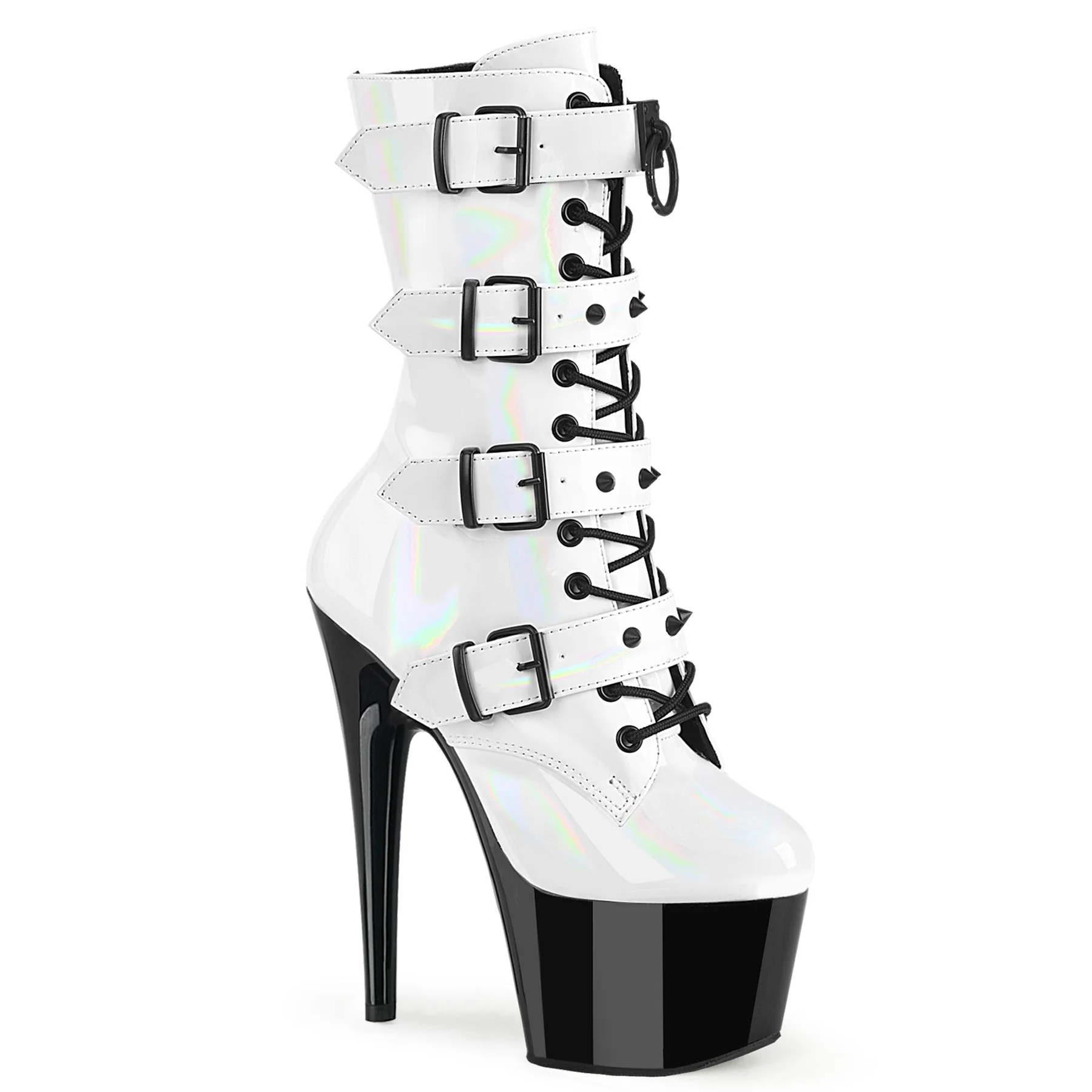 White 7 Inch Exotic Dance Ankle Boots - Pleaser ADORE-1046TT