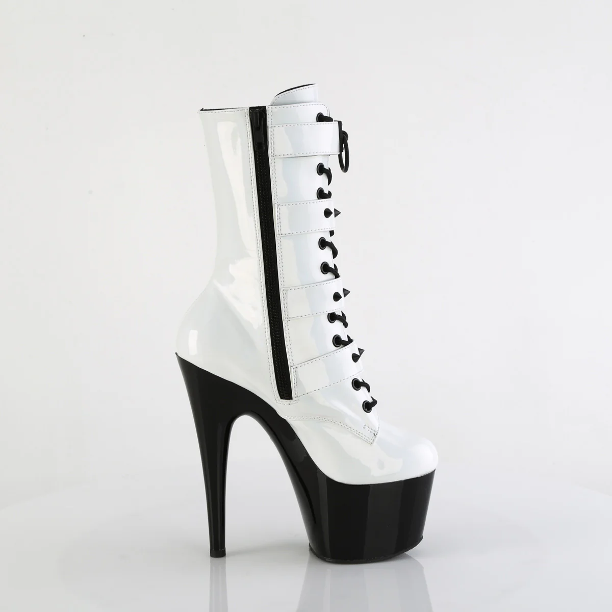 White 7 Inch Exotic Dance Ankle Boots - Pleaser ADORE-1046TT - Image 5