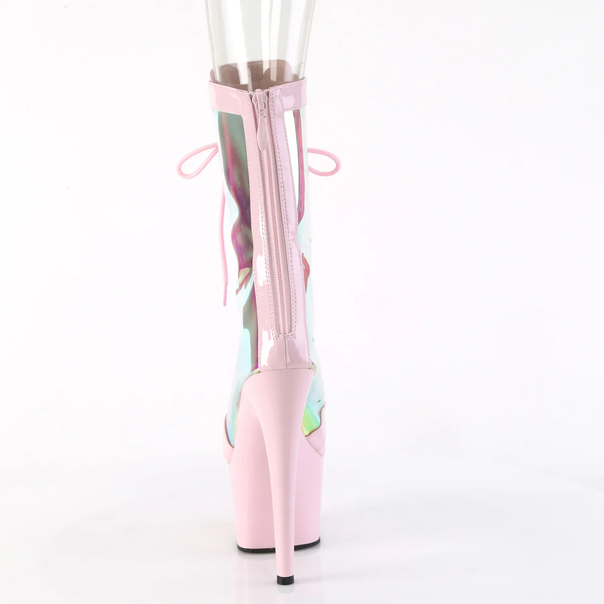 Baby Pink 7 Inch Pole Dance Ankle Boots - Pleaser ADORE-1047 - Image 4