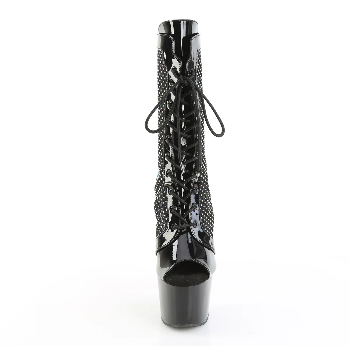 Black 7 Inch Pole Dancer Ankle Boots - Pleaser ADORE-1048RSNT - Image 2