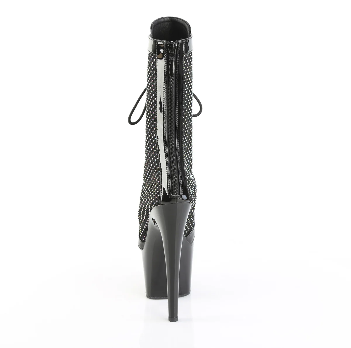 Black 7 Inch Pole Dancer Ankle Boots - Pleaser ADORE-1048RSNT - Image 4