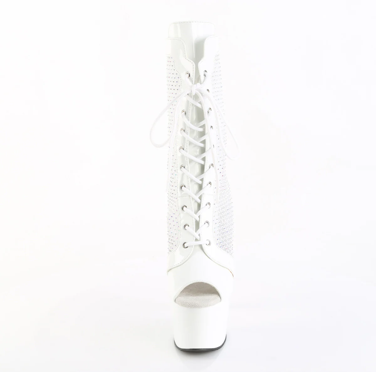White 7 Inch Exotic Dancing Ankle Boots - Pleaser ADORE-1048RSNT - Image 3