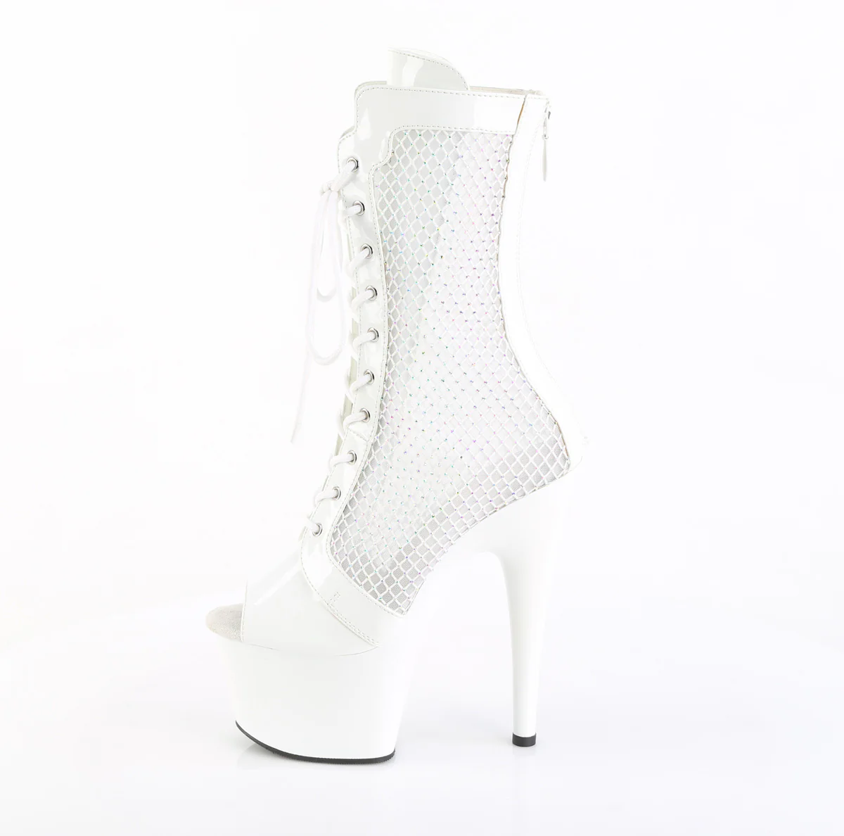 White 7 Inch Exotic Dancing Ankle Boots - Pleaser ADORE-1048RSNT - Image 4