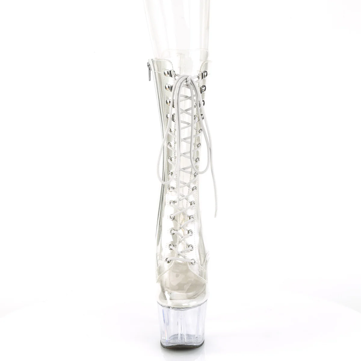 Clear 7 Inch Pole Dancing Ankle Boots - Pleaser ADORE-1050C - Image 2