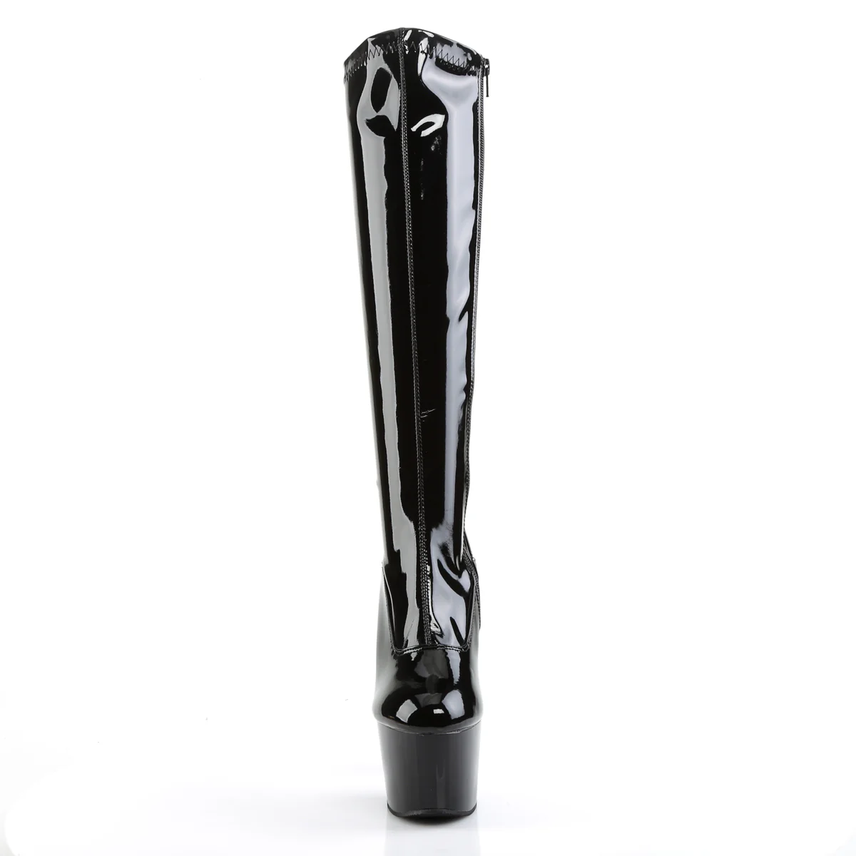 Black Patent 7 Inch Exotic Dance Knee High Boots -  Pleaser ADORE-2000 - Image 2