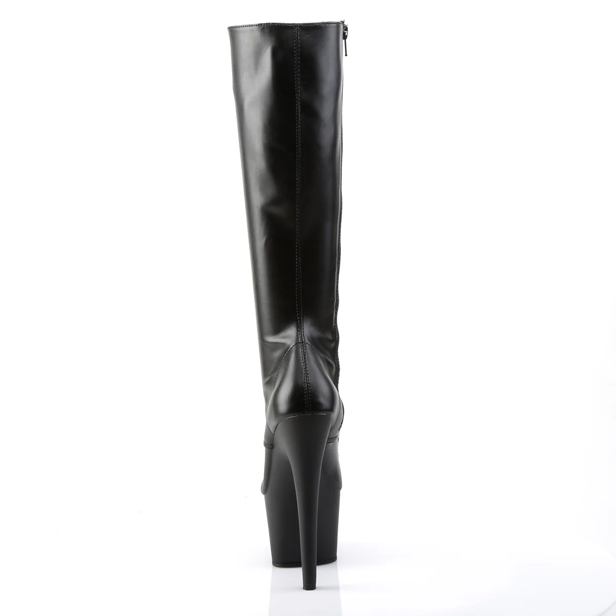 Black Faux Leather 7 Inch Exotic Dancer Knee High Boots -  Pleaser ADORE-2023 - Image 4