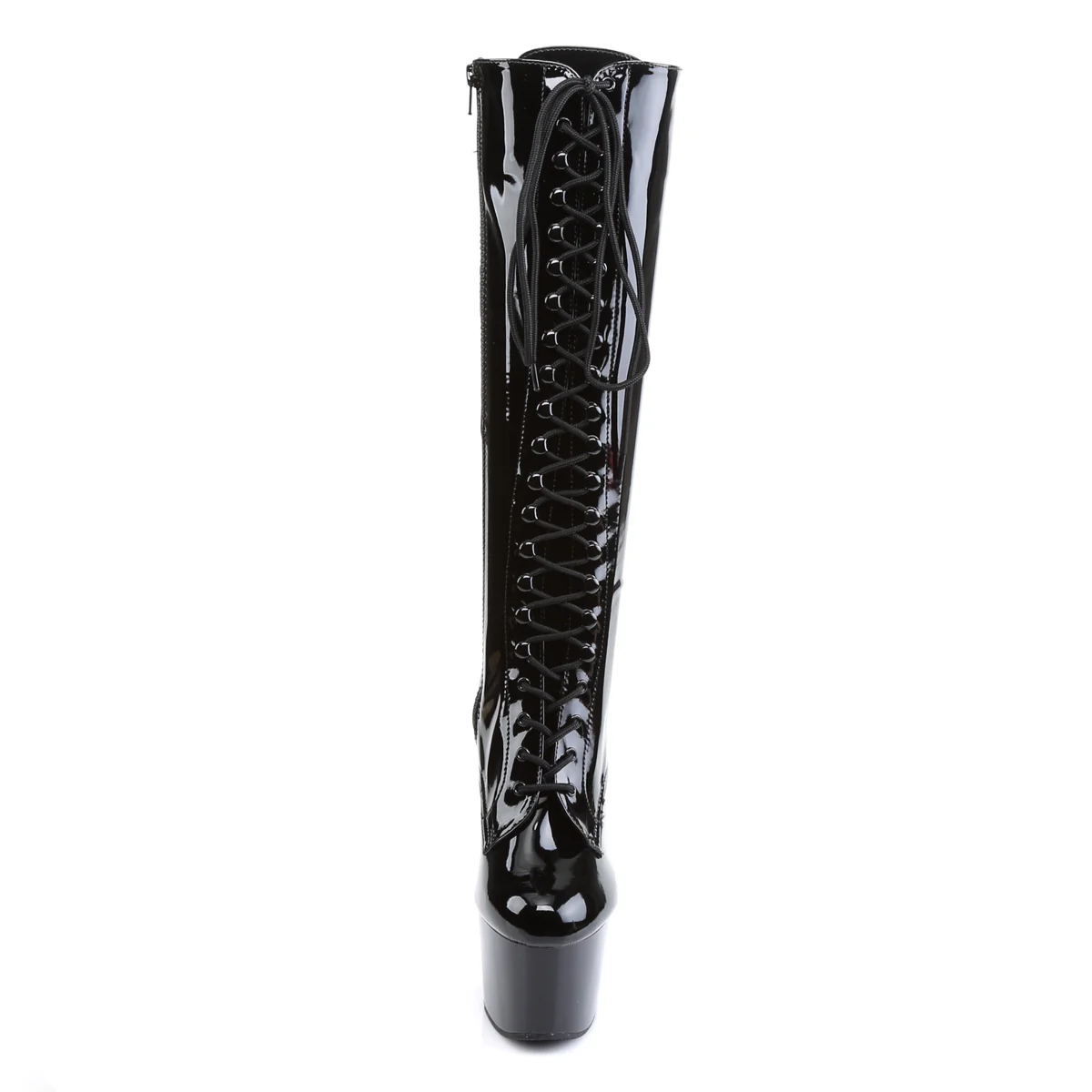 Black Patent 7 Inch Pole Dance Knee High Boots -  Pleaser ADORE-2023 - Image 2