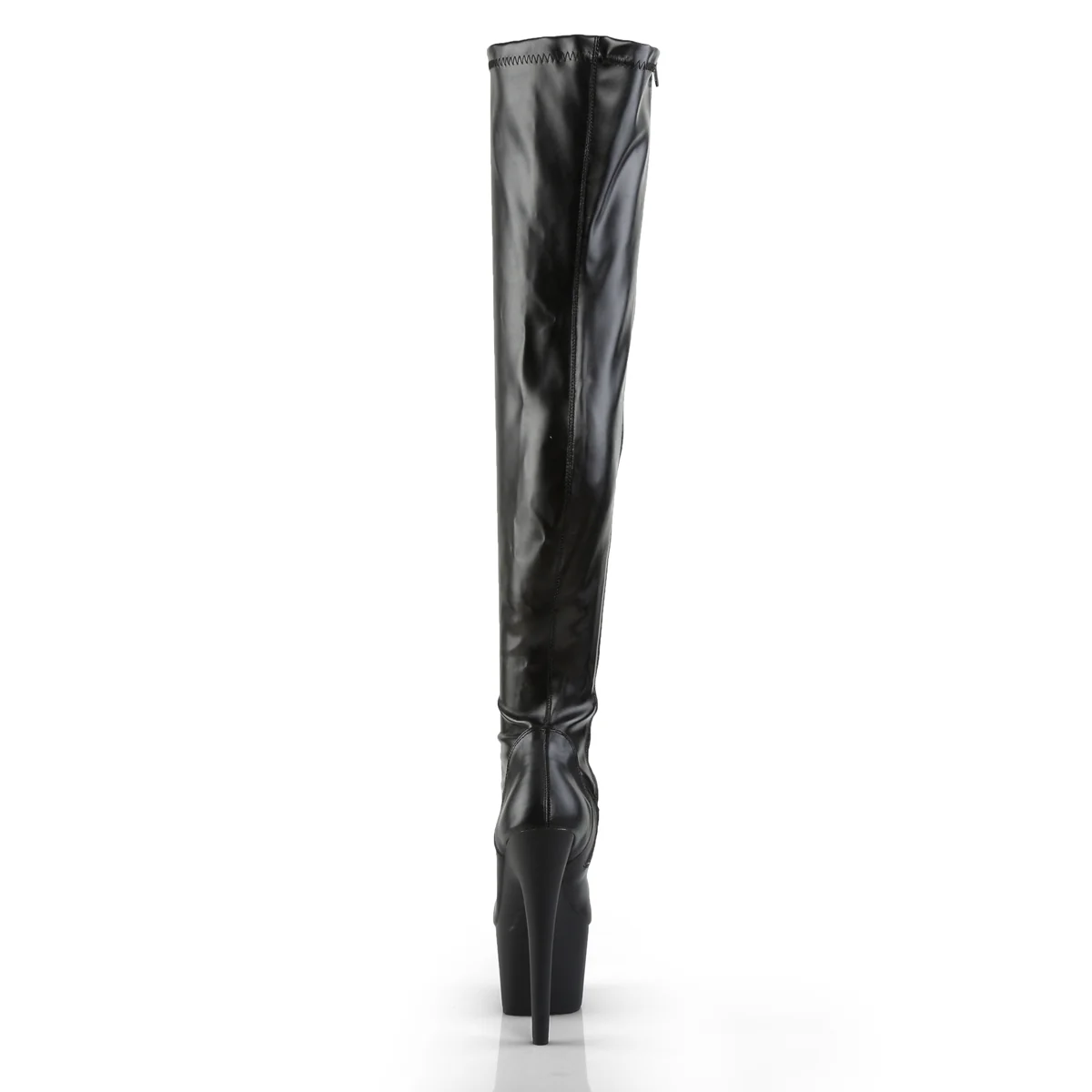 Black Faux Leather 7 Inch Fetish Platform Thigh Boots - Pleaser ADORE-3000 - Image 4