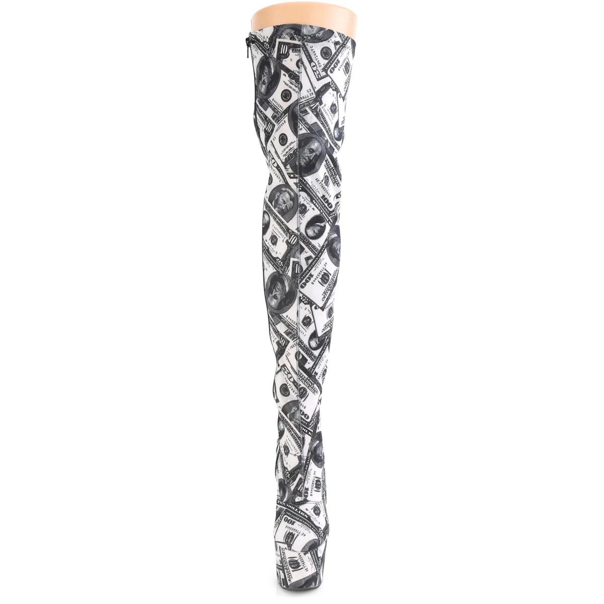 White 7 Inch Pole Dancing Thigh Boots - Pleaser ADORE-3000DP - Image 2