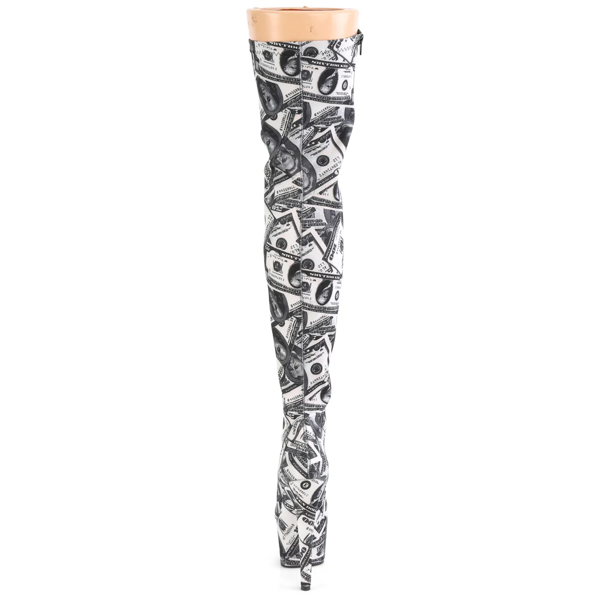 White 7 Inch Pole Dancing Thigh Boots - Pleaser ADORE-3000DP - Image 4
