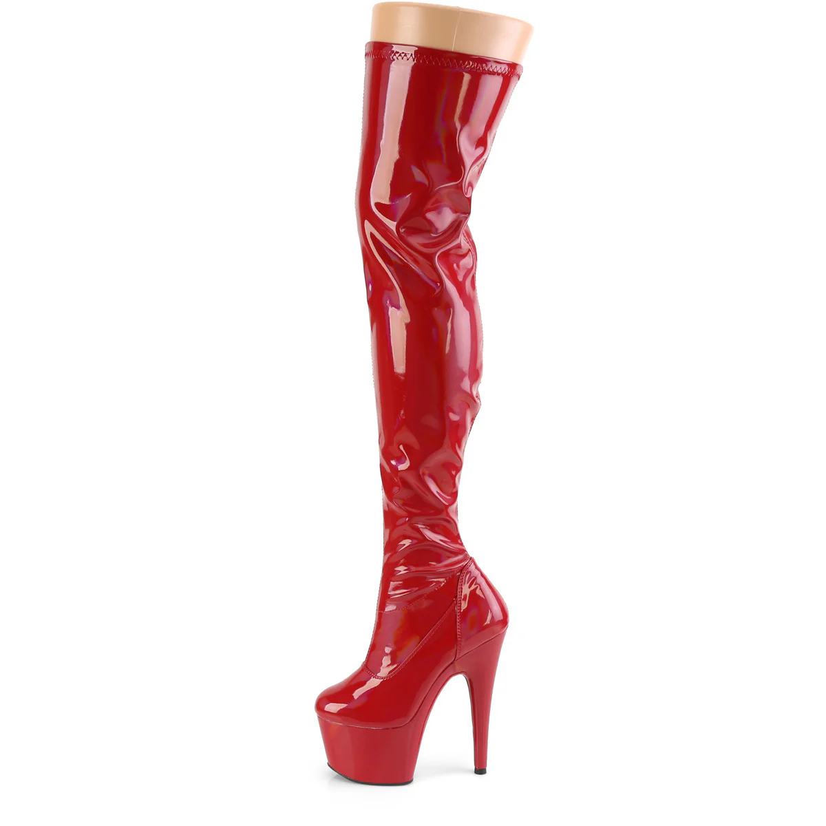 Red 7 Inch Pole Dance Thigh Boots -  Pleaser ADORE-3000HWR - Image 3
