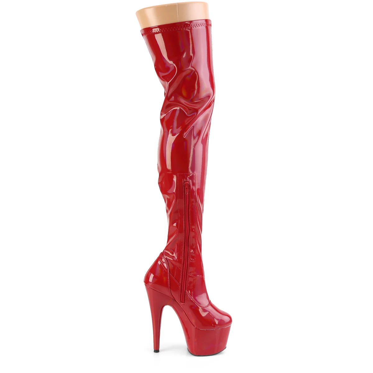 Red 7 Inch Pole Dance Thigh Boots -  Pleaser ADORE-3000HWR - Image 5