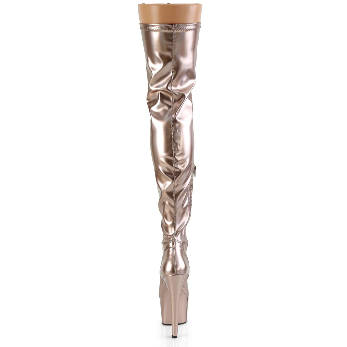 Rose Gold 7 Inch Fetish Platform Thigh Boots - Pleaser ADORE-3000HWR - Image 4