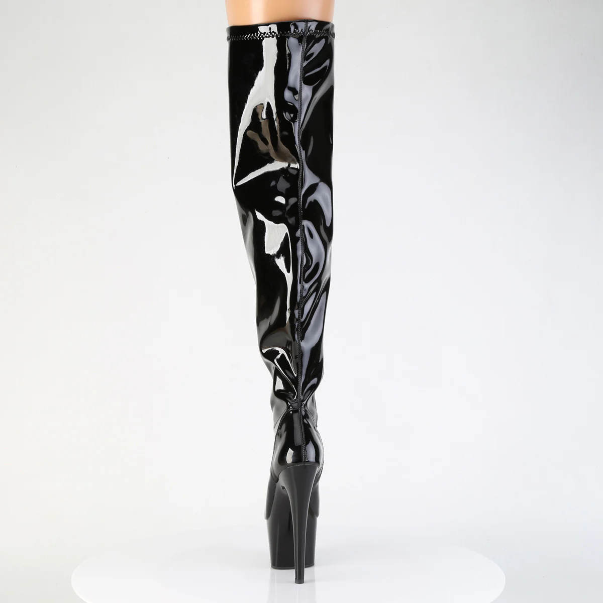 Black Patent 7 Inch Fetish Thigh Boots - Pleaser ADORE-3000WCF - Image 4