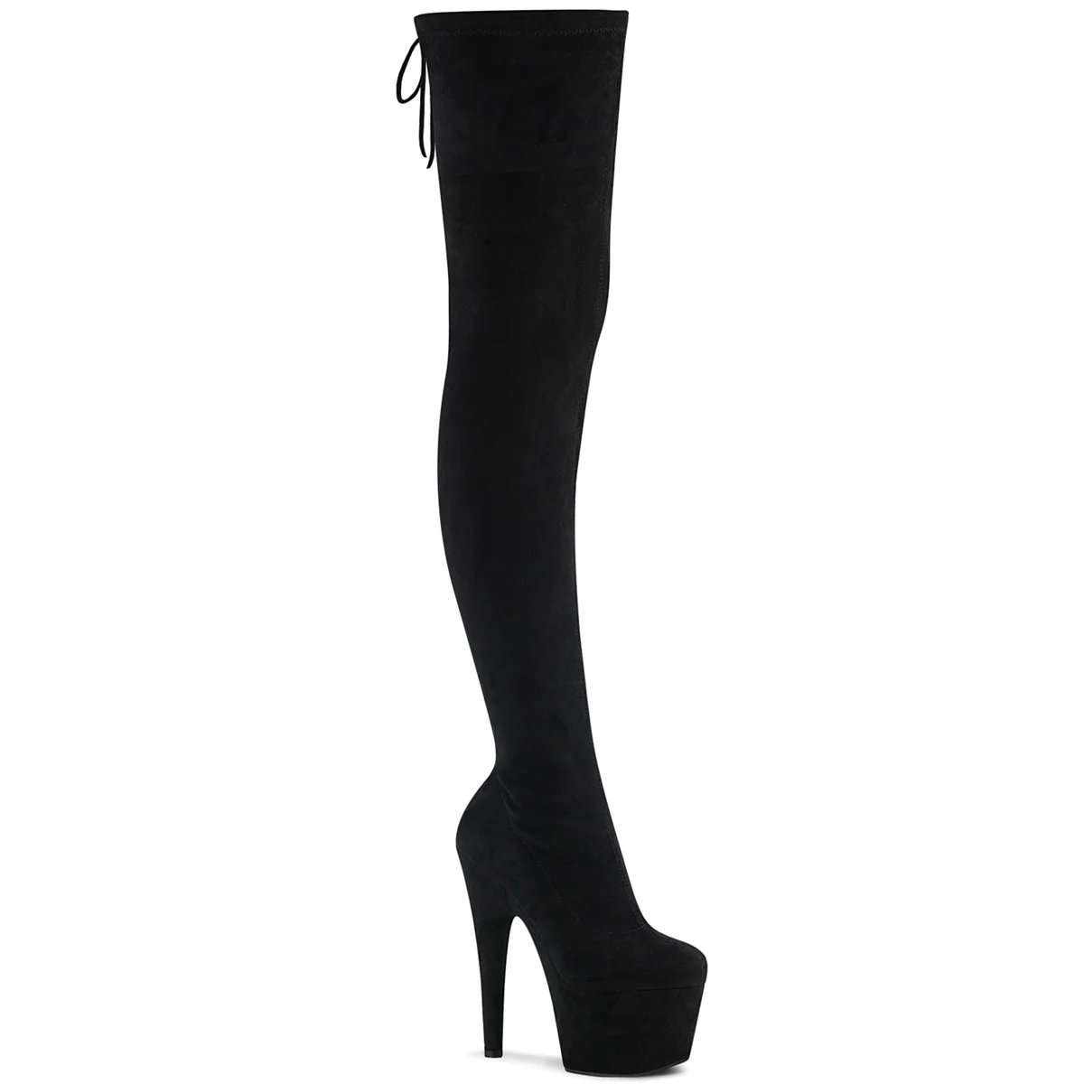 Black 7 Inch Exotic Platform Thigh Boots - Pleaser ADORE-3008 - Image 2