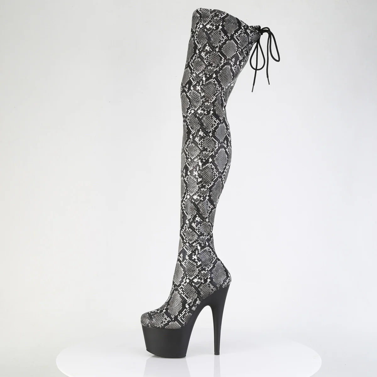 Snake Print 7 Inch Exotic Dancing Thigh Boots - Pleaser ADORE-3008SP-BT - Image 3