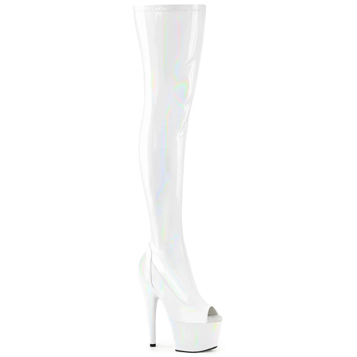 White 7 Inch Platform Sexy Thigh Boots - Pleaser ADORE-3011HWR