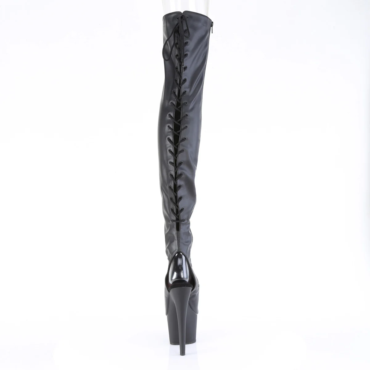 Black Faux Leather 7 Inch Fetish Glamour Thigh Boots -  Pleaser ADORE-3017 - Image 4