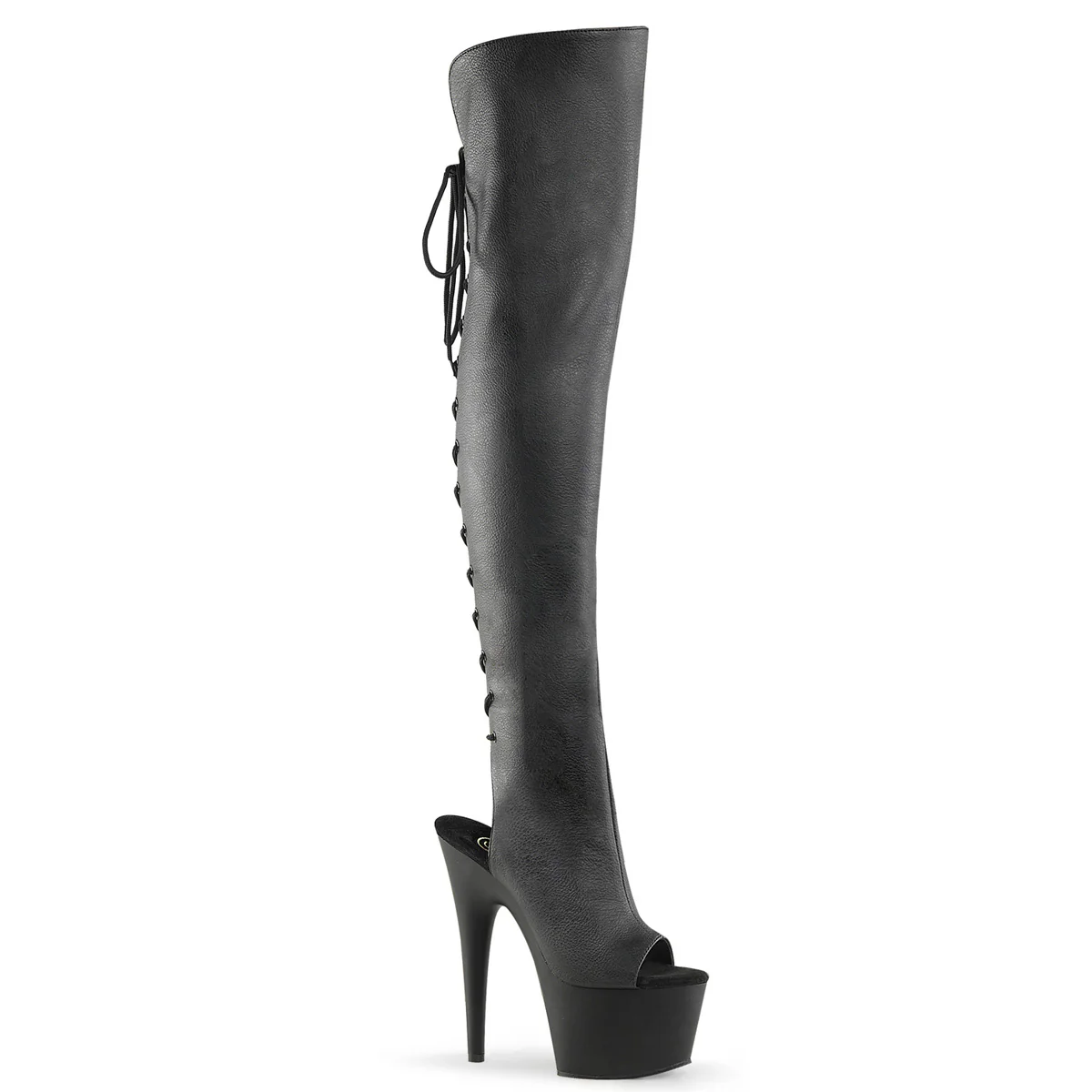 Black 7 Inch Erotic Platforms Thigh Boots -  Pleaser ADORE-3019 - Image 6