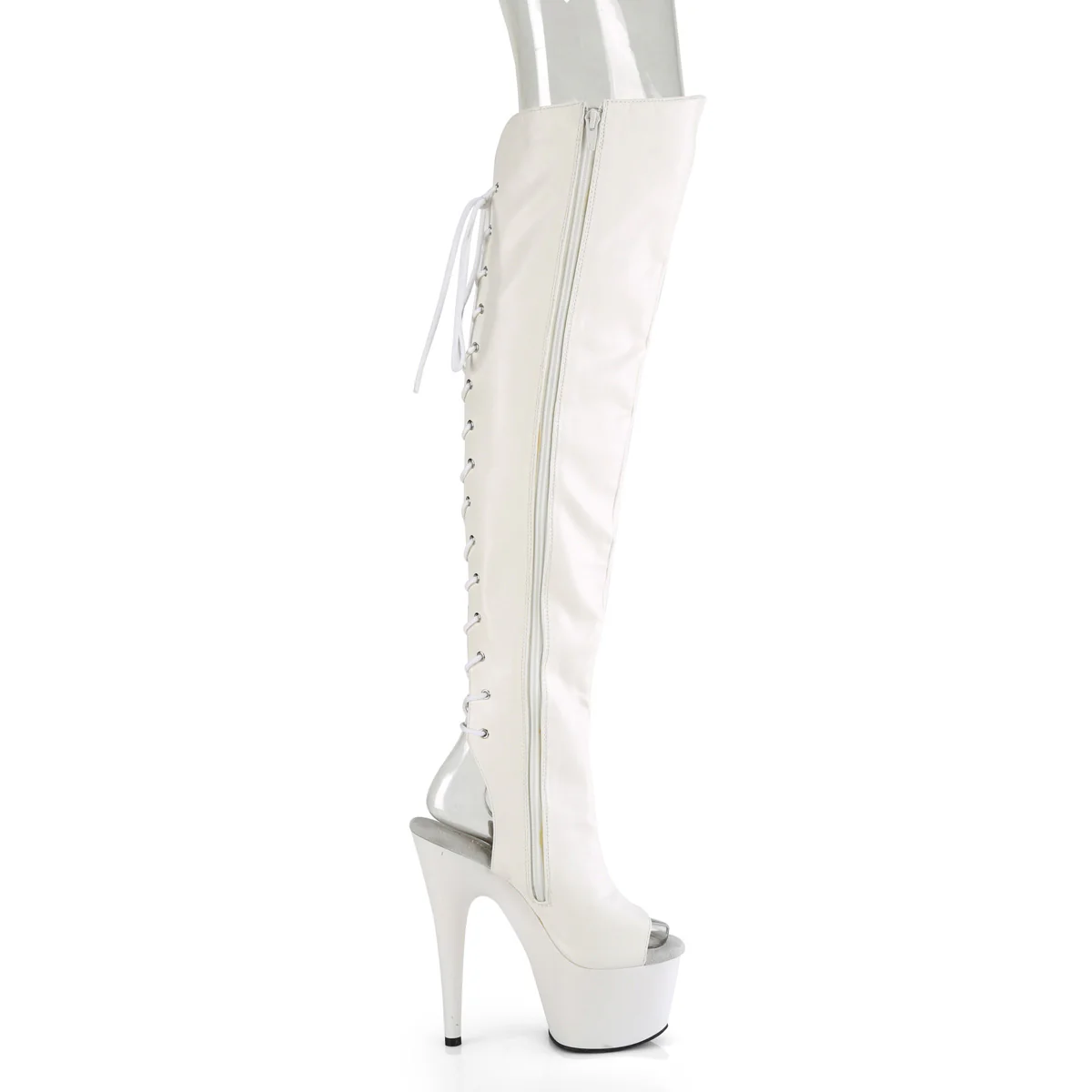 White 7 Inch Sexy Heels Thigh Boots - Pleaser ADORE-3019 - Image 5