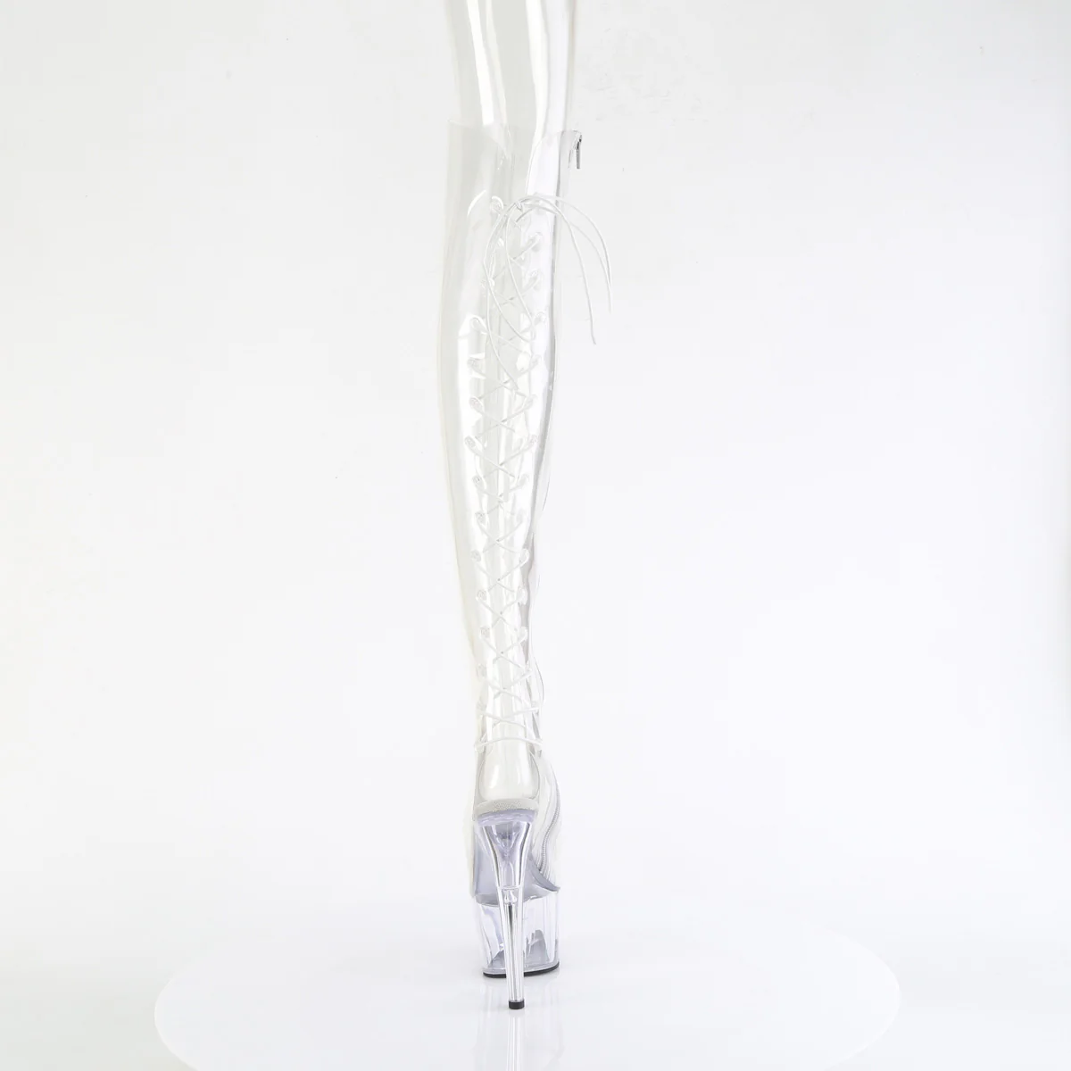Clear 7 Inch Exotic Dance Thigh Boots - Pleaser ADORE-3019C - Image 4
