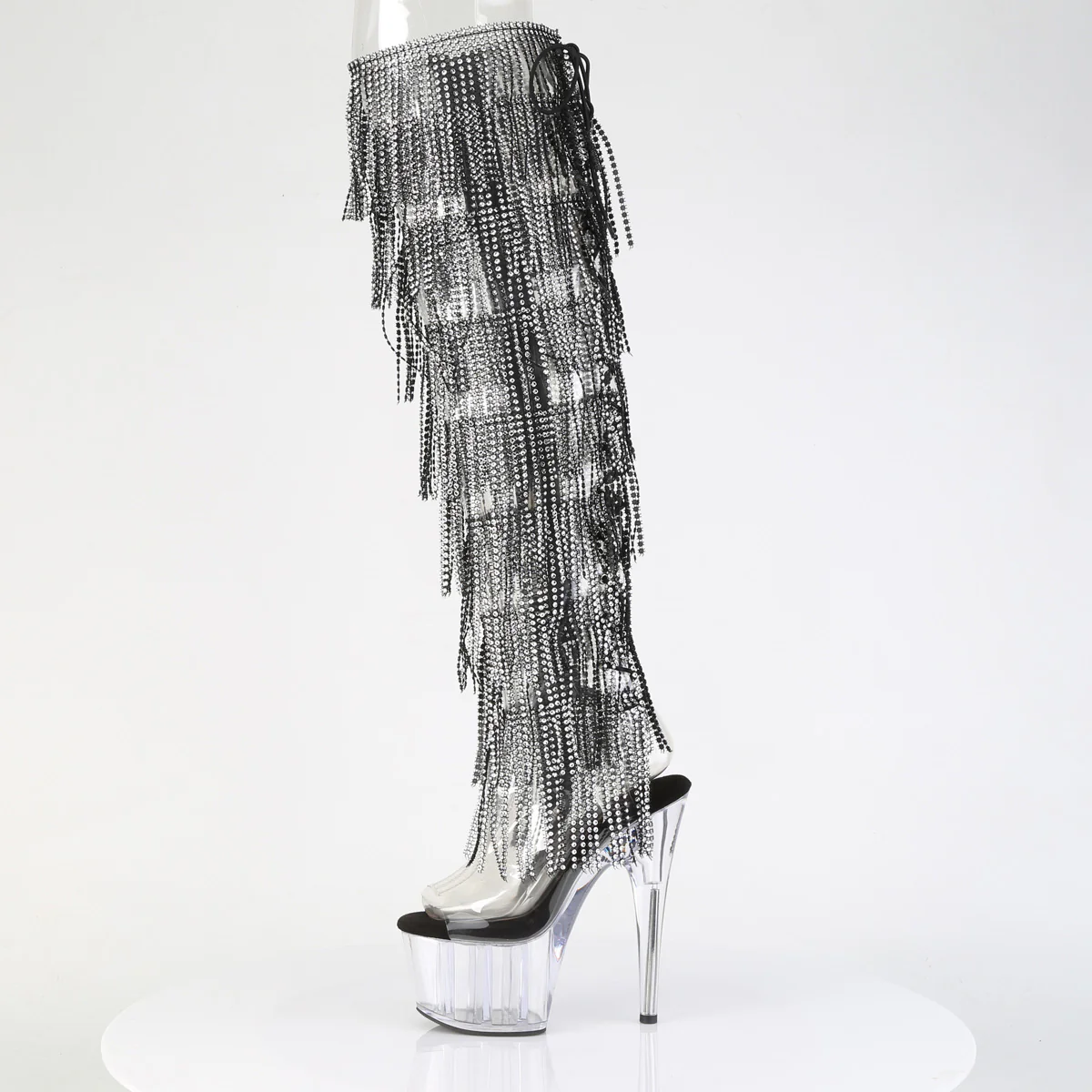 Clear 7 Inch Erotic Dancer Thigh Boots - Pleaser ADORE-3019C-RSF - Image 3