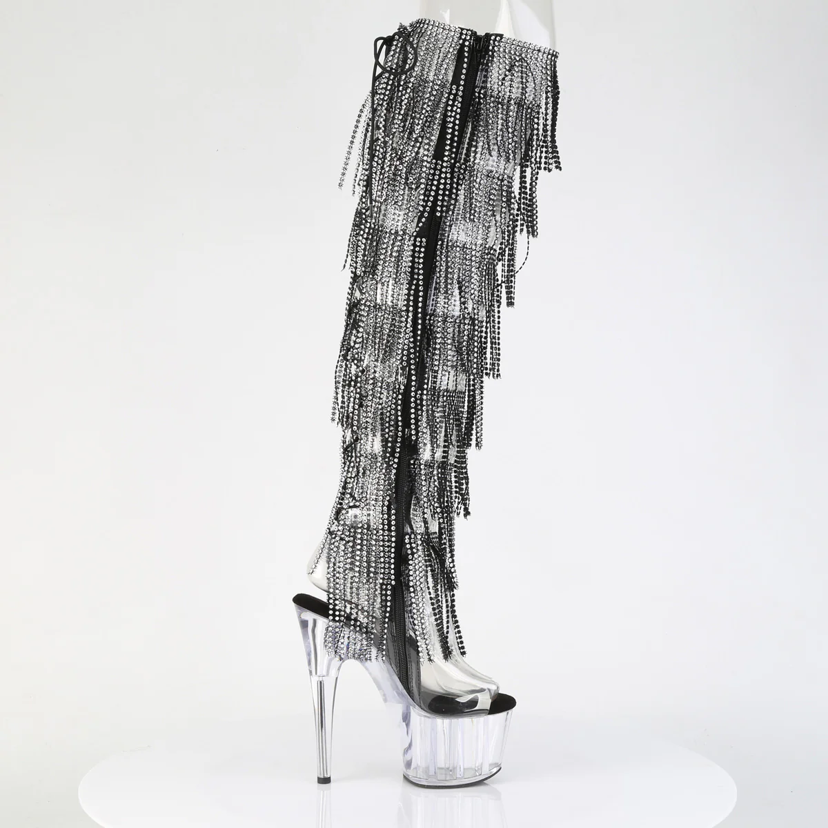 Clear 7 Inch Erotic Dancer Thigh Boots - Pleaser ADORE-3019C-RSF - Image 5