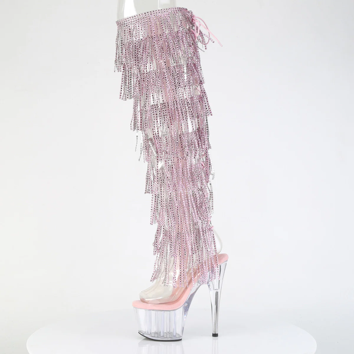 Baby Pink 7 Inch Pole Dance Thigh Boots -  Pleaser ADORE-3019C-RSF - Image 3