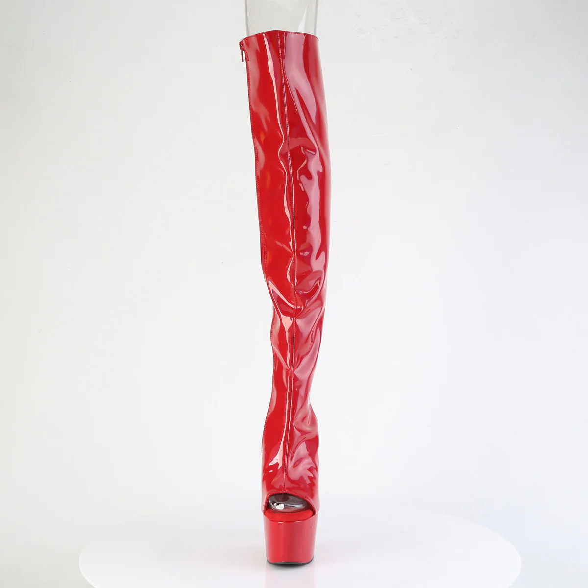 Red 7 Inch Exotic Thigh Boots - Pleaser ADORE-3019HWR - Image 2