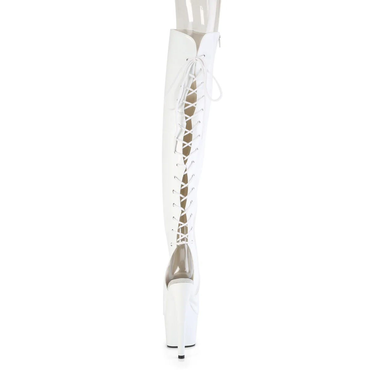 White 7 Inch Pole Dance Thigh Boots -  Pleaser ADORE-3019HWR - Image 4