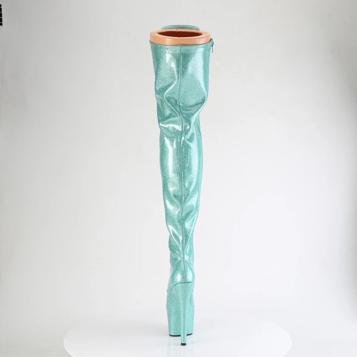 Aqua Glitter 7 Inch Exotic Dancer Thigh Boots - Pleaser ADORE-3020GP - Image 4