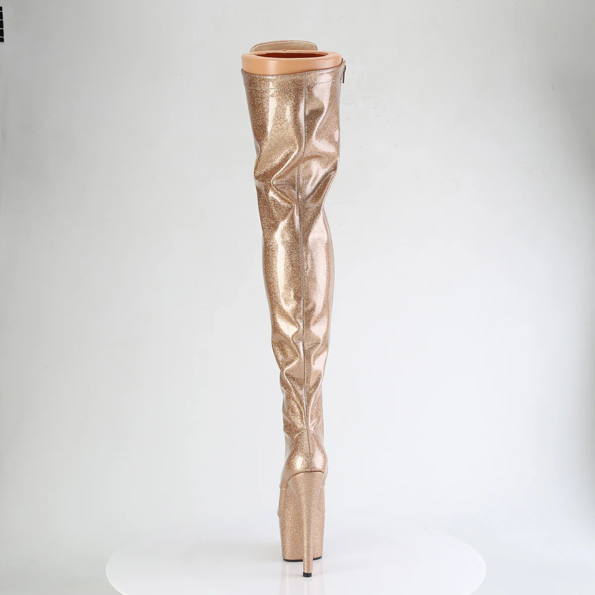 Gold Glitter 7 Inch Pole Dancer Thigh Boots - Pleaser ADORE-3020GP - Image 4