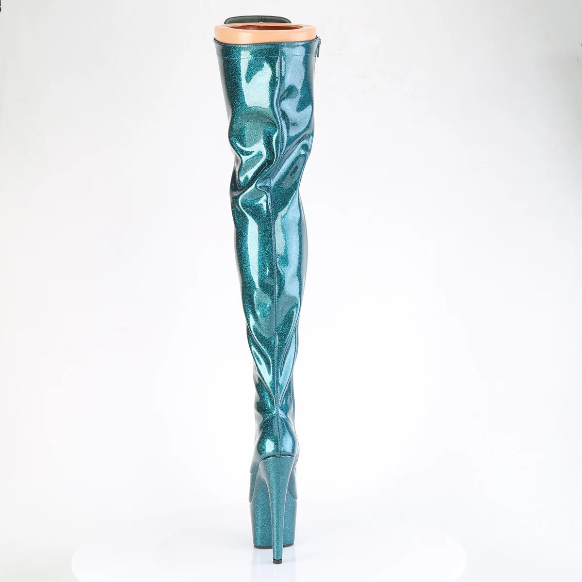 Teal Glitter 7 Inch Fetish Thigh Boots - Pleaser ADORE-3020GP - Image 4