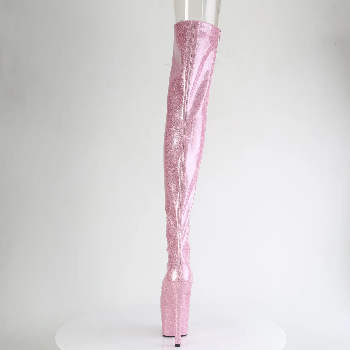 Baby Pink Glitter 7 Inch Pole Dance Thigh Boots - Pleaser ADORE-3021GP - Image 4