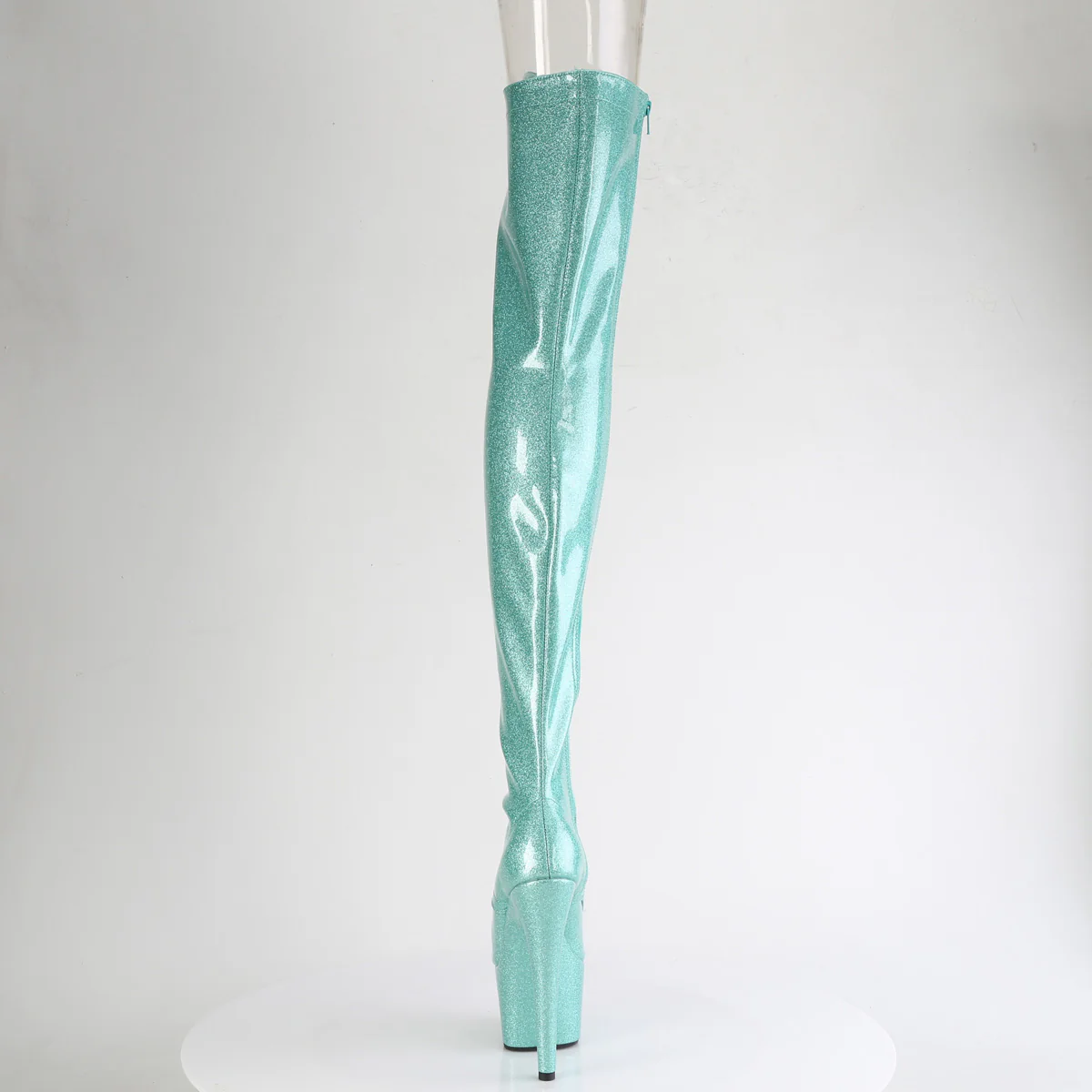 Aqua Glitter 7 Inch Exotic Platform Thigh Boots - Pleaser ADORE-3021GP - Image 4