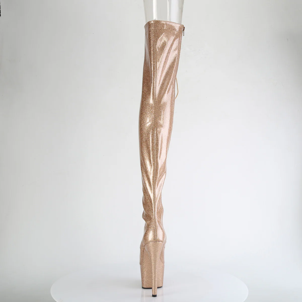 Gold Glitter 7 Inch Exotic Dancer Thigh Boots - Pleaser ADORE-3021GP - Image 4