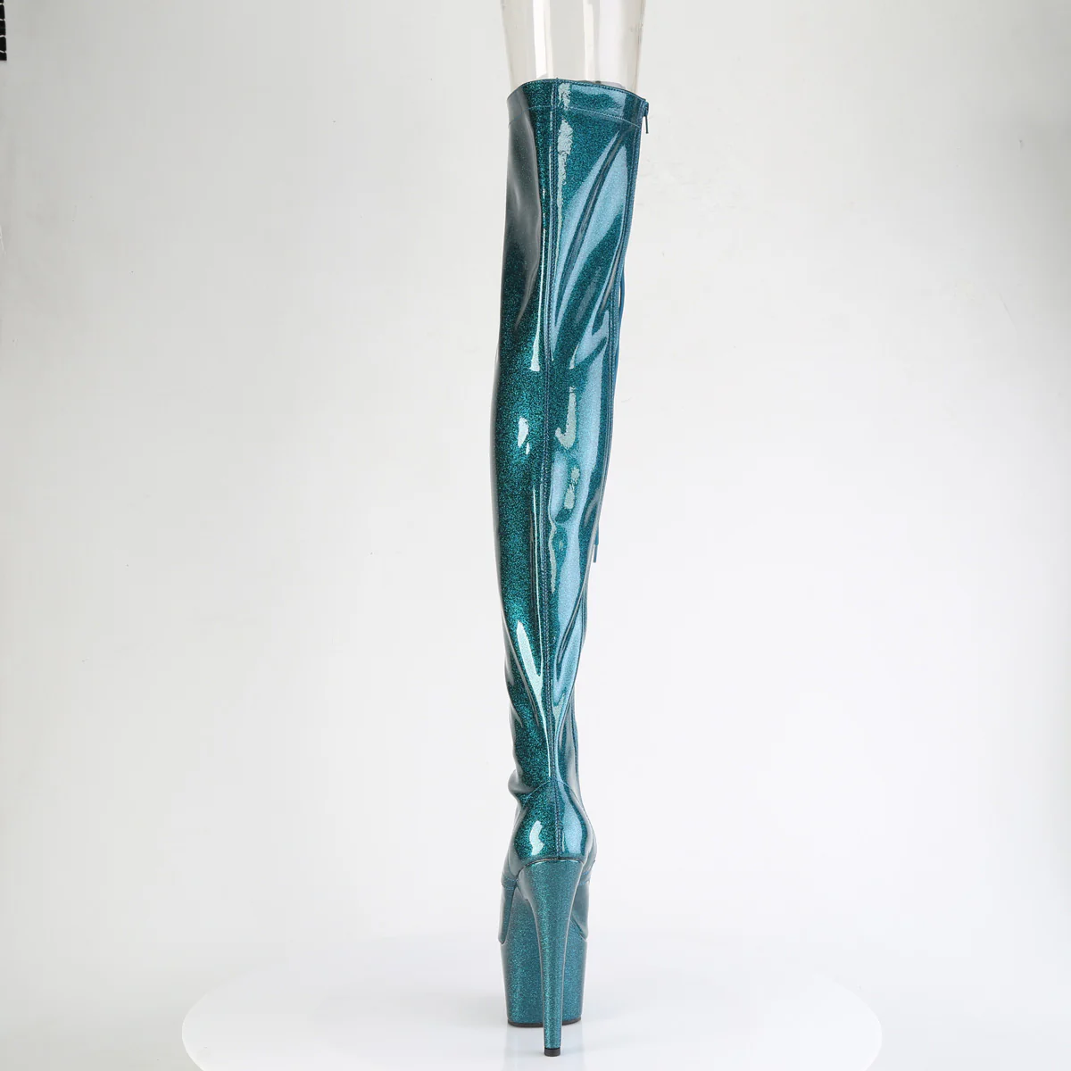 Teal Glitter 7 Inch Pole Dance Thigh Boots - Pleaser ADORE-3021GP - Image 4