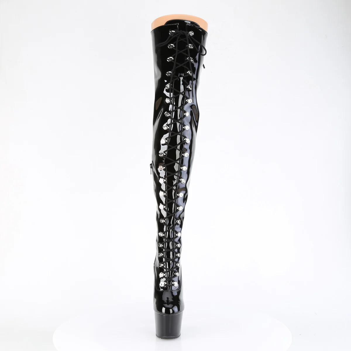 Black Patent 7 Inch Fetish Platform Thigh Boots - Pleaser ADORE-3022 - Image 2