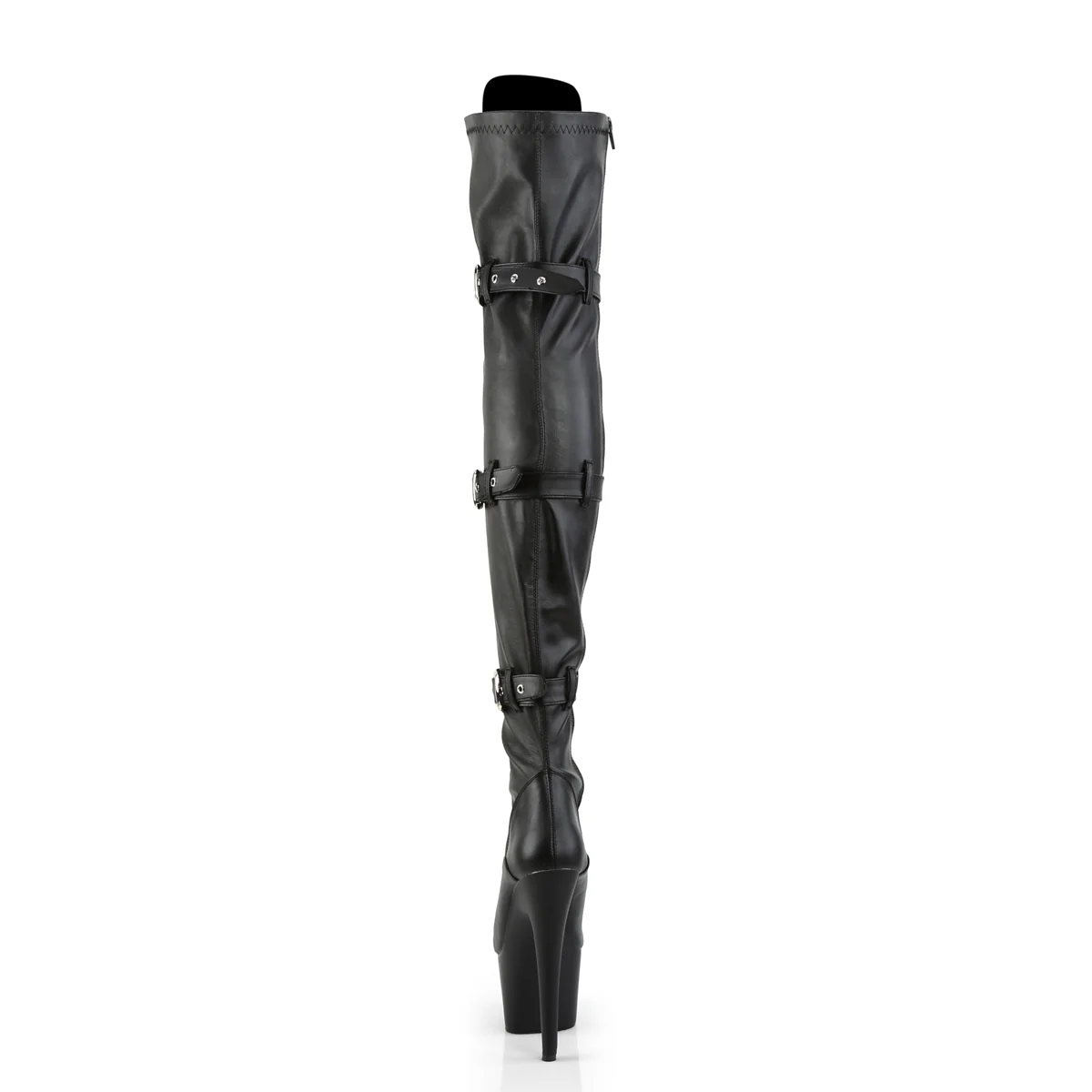 Black Faux Leather 7 Inch Erotic Platform Thigh Boots - Pleaser ADORE-3028 - Image 4