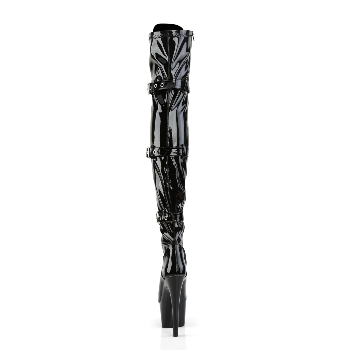 Black Patent 7 Inch Ladies Fetish Thigh Boots - Pleaser ADORE-3028 - Image 4
