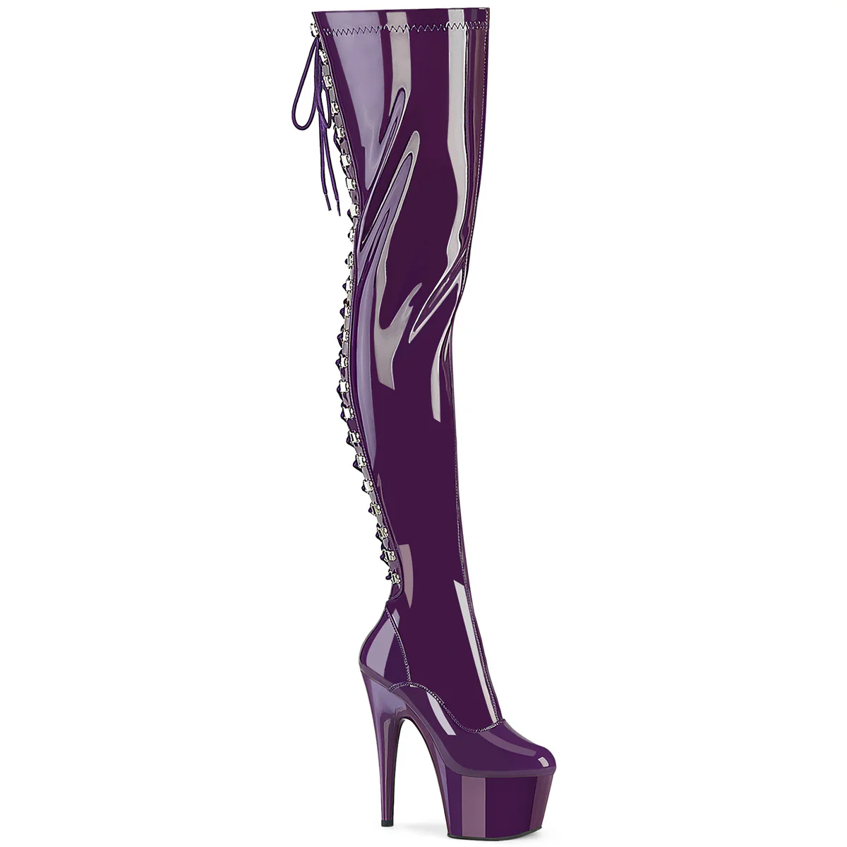 Purple 7 Inch Exotic Dance Thigh Boots - Pleaser ADORE-3063 - Image 6