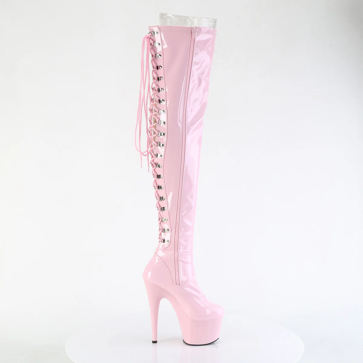 Baby Pink 7 Inch Fetish Platform Thigh Boots - Pleaser ADORE-3063 - Image 5