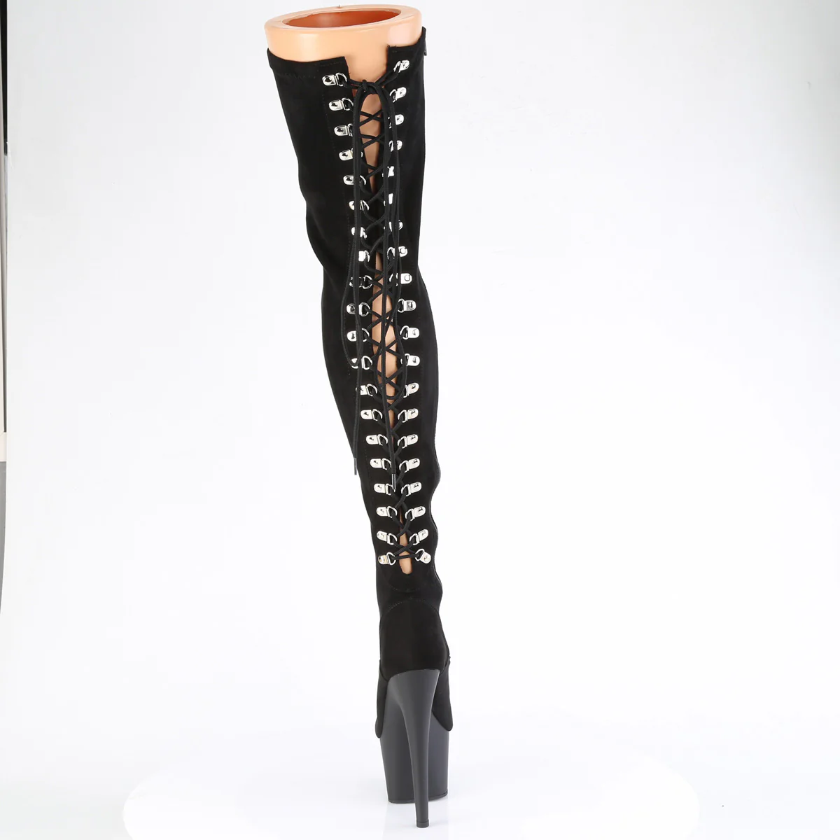 Black Holo 7 Inch Pole Dance Thigh Boots -  Pleaser ADORE-3063 - Image 4