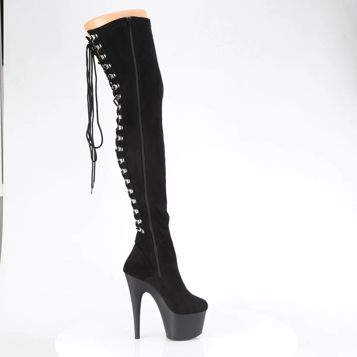 Black Holo 7 Inch Pole Dance Thigh Boots -  Pleaser ADORE-3063 - Image 5