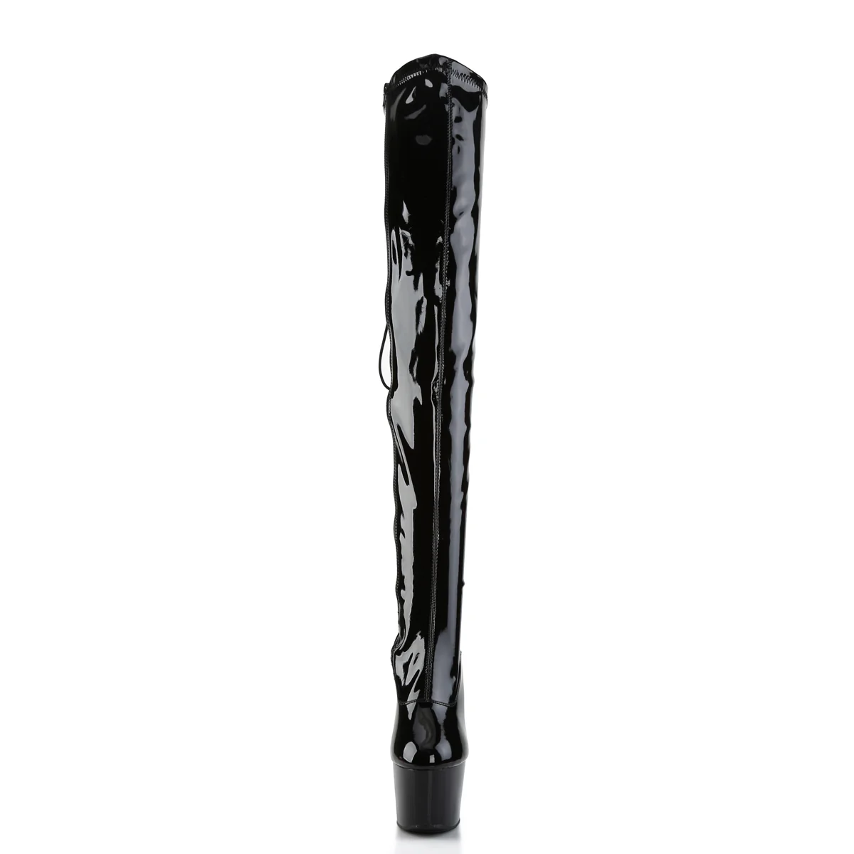 Black Patent 7 Inch Exotic Dancing Thigh Boots -  Pleaser ADORE-3063 - Image 2