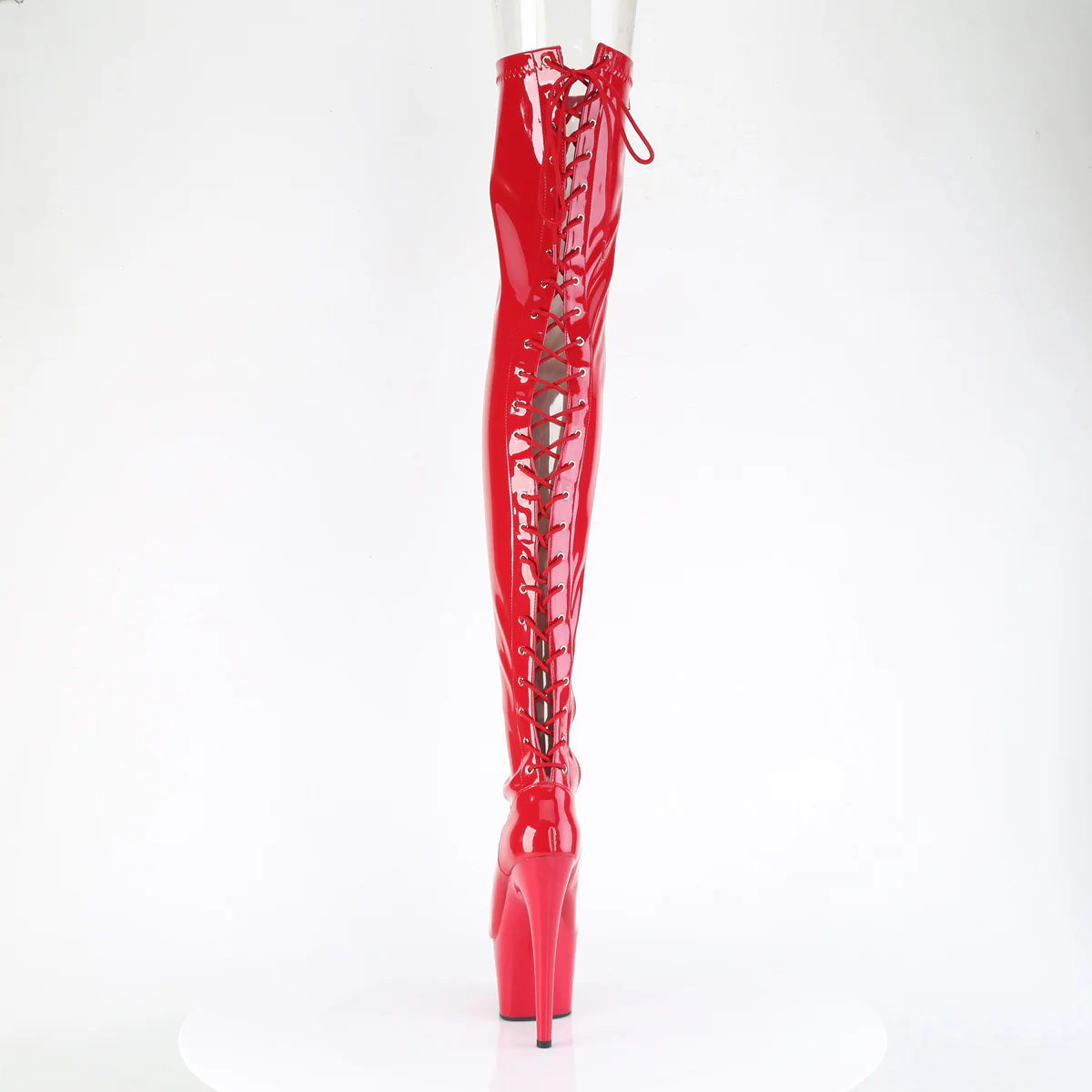 Red 7 Inch Lap Dance Thigh Boots - Pleaser ADORE-3850 - Image 4