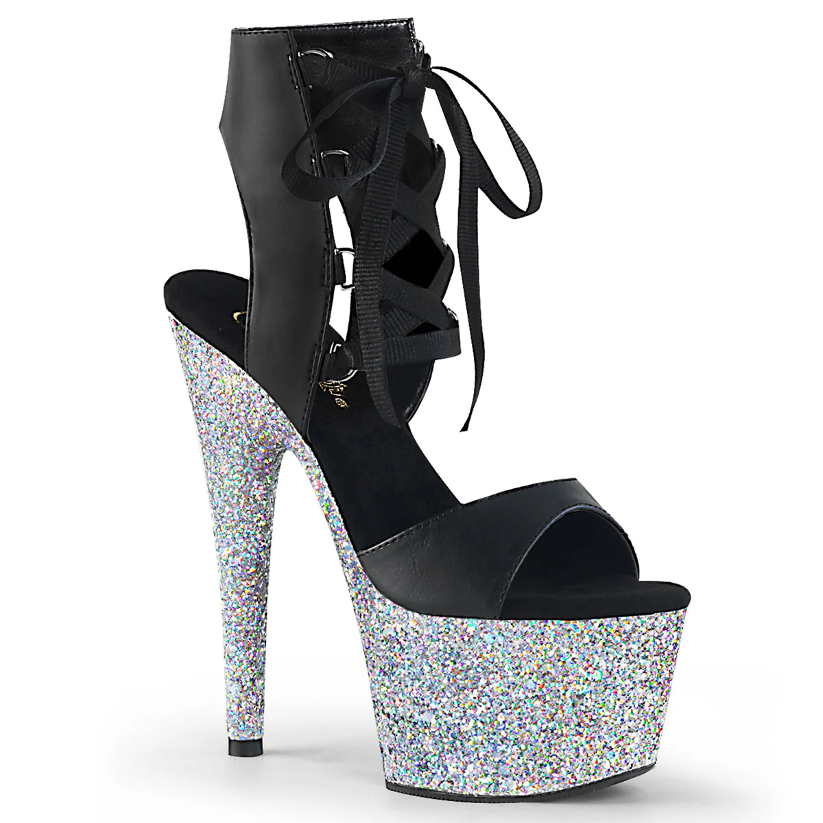 Black 7 Inch Platform Dancer Platform Shoes -  Pleaser ADORE-700-14LG