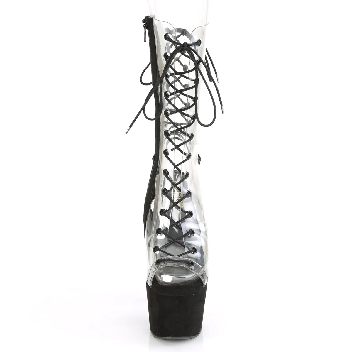 Clear Black 7 Inch Pole Dancer Platform Shoes - Pleaser ADORE-700-60FS - Image 2