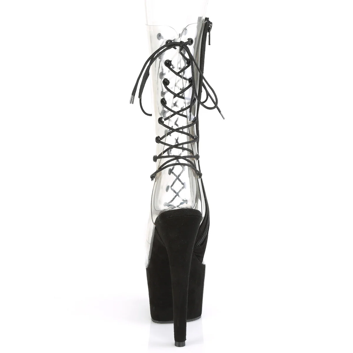 Clear Black 7 Inch Pole Dancer Platform Shoes - Pleaser ADORE-700-60FS - Image 4