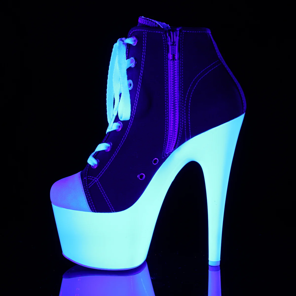 Red 7 Inch Pole Dance Platform Shoes - Pleaser ADORE-700SK-02 - Image 3
